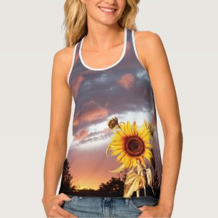 SUNFLOWER AND SUMMER SUNSET TANK TOP