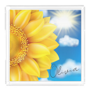 Sunflower and Sunshine Acrylic Tray