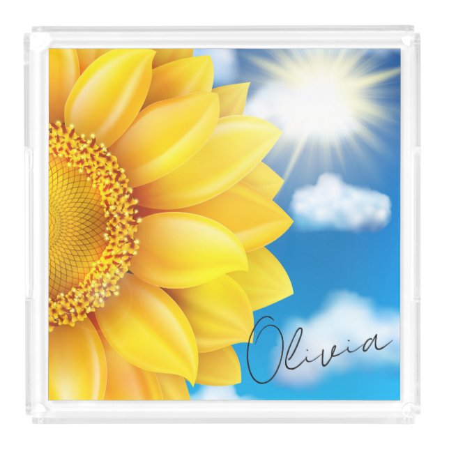Sunflower and Sunshine Acrylic Tray (Front)
