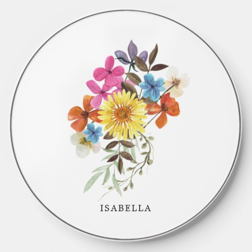 Sunflower and Wildflower Bouquet Custom Wireless Charger