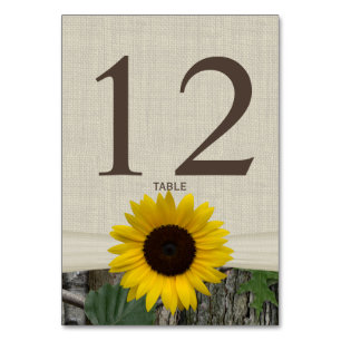 Sunflower and Woodland Table Number Card