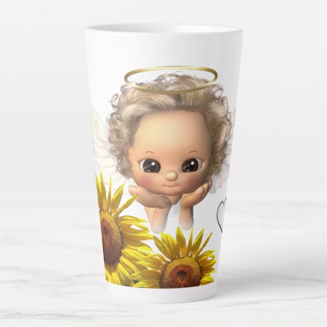 Sunflower Angel Latte Mug (Front)