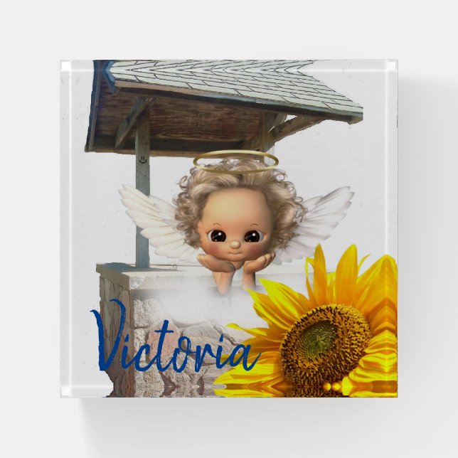 Sunflower Angel Paperweight (Front)