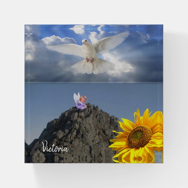 Sunflower Angel Paperweight (Front)