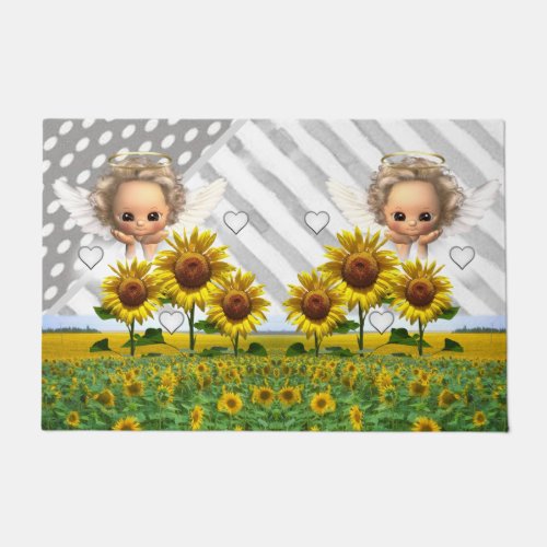 Sunflower Angels  Door Mat