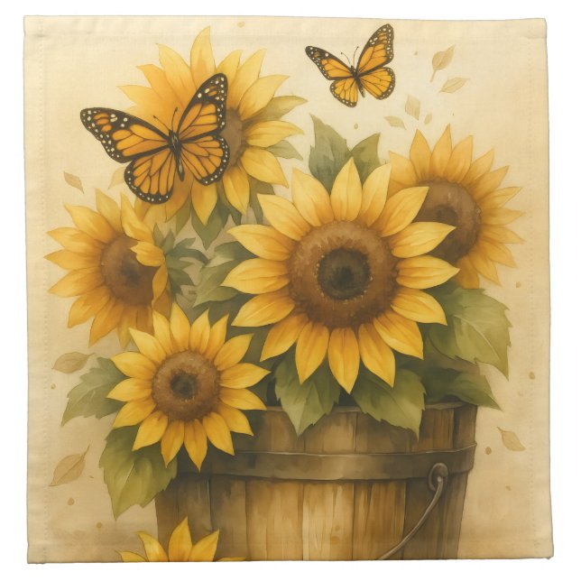 Sunflower Apron Cloth Napkin (Front)