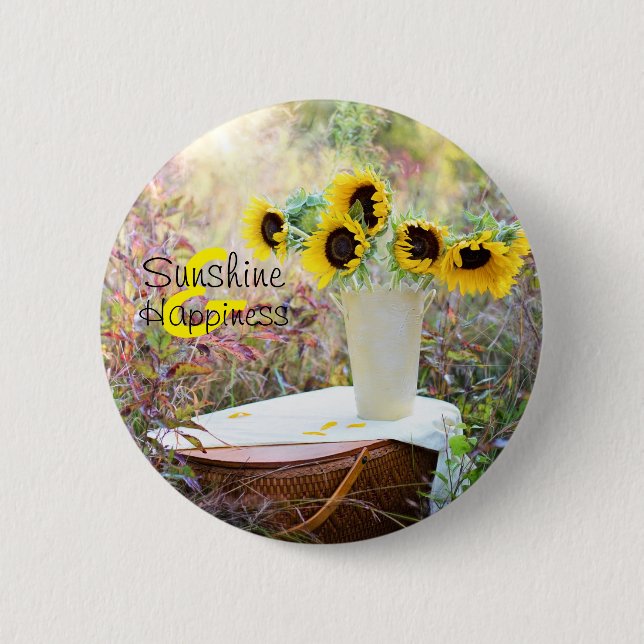 Sunflower Arrangement Sunshine & Happiness Button (Front)