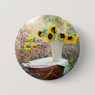 Sunflower Arrangement Sunshine & Happiness Button