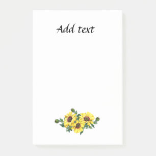 Sunflower Arrangement template, pretty, yellow Post-it Notes