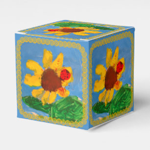 Sunflower "Art by Kids" Favor Boxes