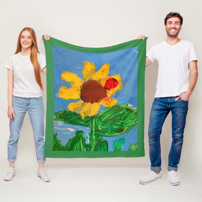 Sunflower "Art by Kids" Fleece Blanket (In Situ)