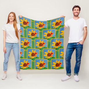 Sunflower "Art by Kids" Fleece Blanket