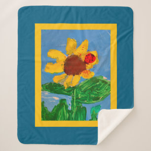 Sunflower "Art by Kids" Sherpa Blanket