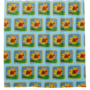 Sunflower "Art by Kids" Shower Curtain