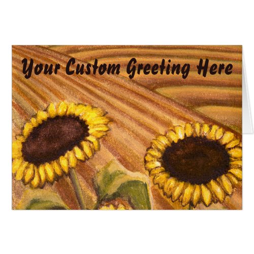 Sunflower Art Card Yellow Flower Greeting Card