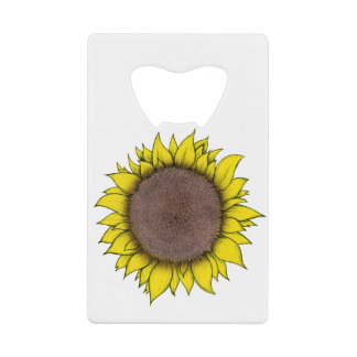 Sunflower Art Credit Card Bottle Opener