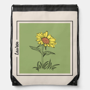 Sunflower Art -  Drawstring Bag