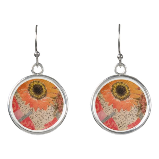Sunflower art earrings (Front)