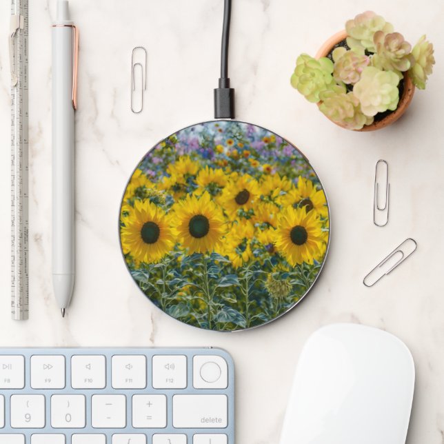 Sunflower Art Garden Flower Charger (Desk)