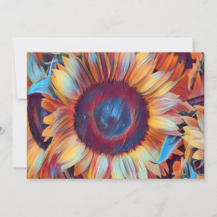 Sunflower Art Holiday Card