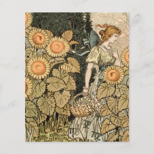 Sunflower Art Nouveau Garden Grasset Woman (Back)