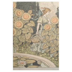 Sunflower Art Nouveau Garden Grasset Woman