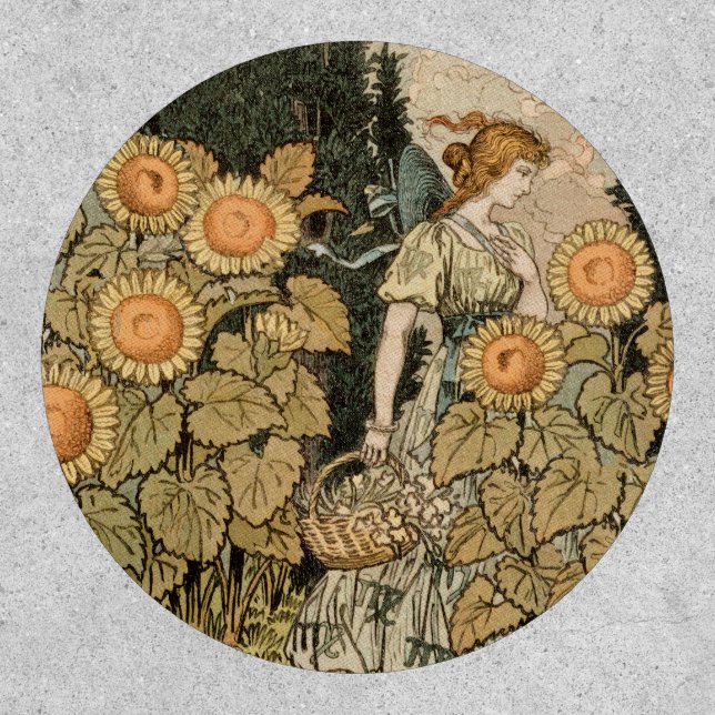 Sunflower Art Nouveau Garden Grasset Woman Patch (Front)