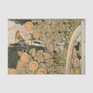 Sunflower Art Nouveau Garden Grasset Woman Tissue Paper
