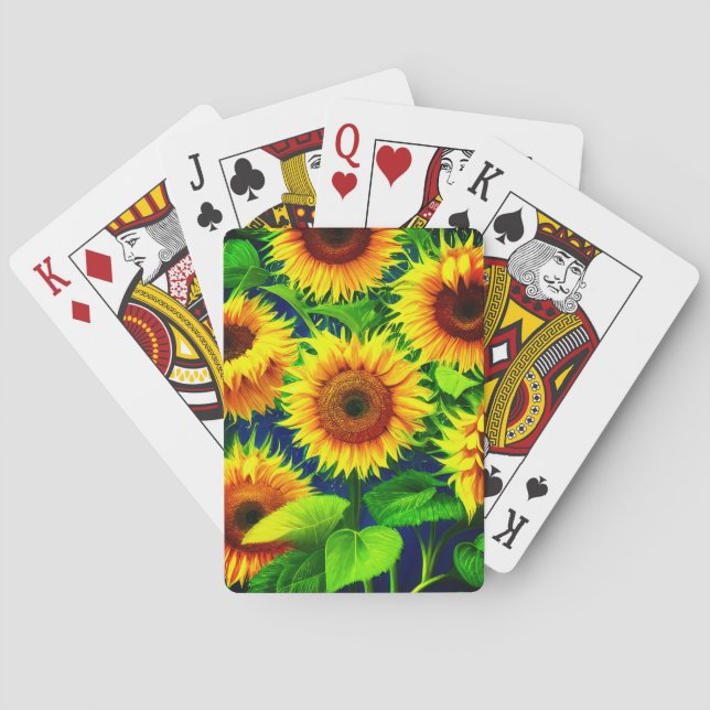 Sunflower Art Poker Cards (Back)