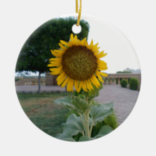 Sunflower Art Print Ceramic Ornament