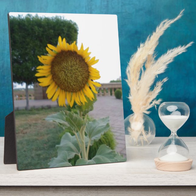 Sunflower Art Print Customize Product Plaque (Side)