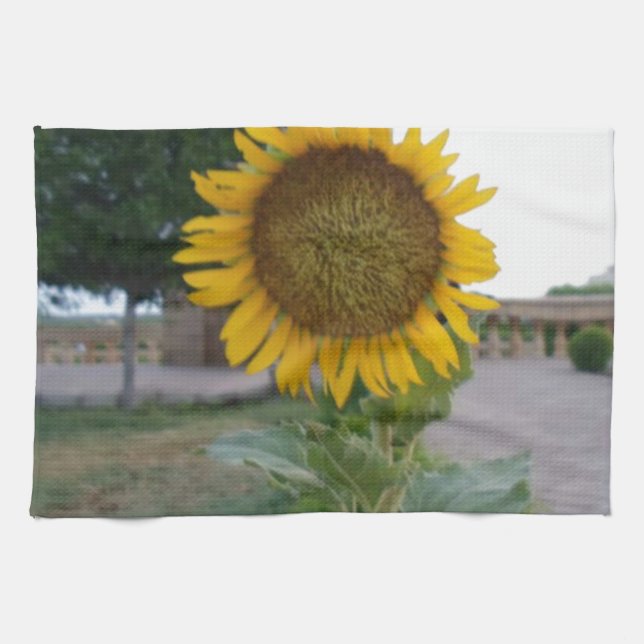 Sunflower Art Print Kitchen Towel (Horizontal)
