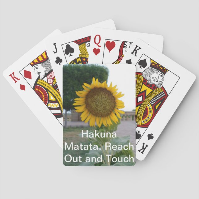 Sunflower Art Print Poker Cards (Back)