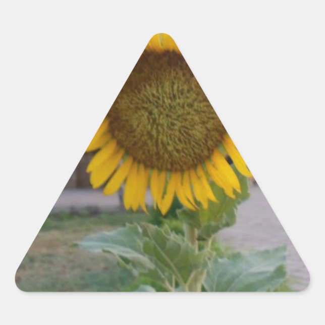 Sunflower Art Print Triangle Sticker (Front)