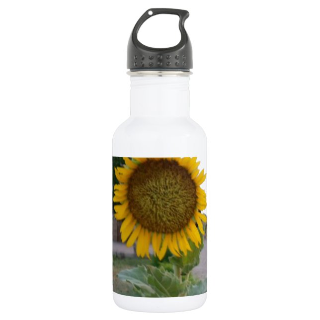 Sunflower Art Print Water Bottle (Front)