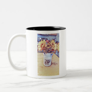 Sunflower Art Two-Tone Coffee Mug