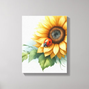 sunflower art - Wrapped canvas Print