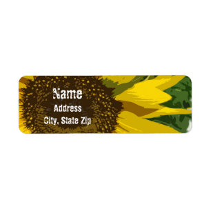 Sunflower Artistic Bright Yellow Summer Flower  Label