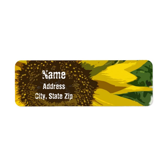Sunflower Artistic Bright Yellow Summer Flower  Label (Front)