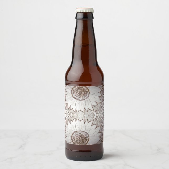 sunflower at home  beer bottle label (Front)