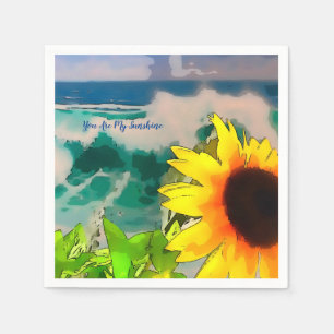 Sunflower at the Beach  you are my sunshine      Napkins