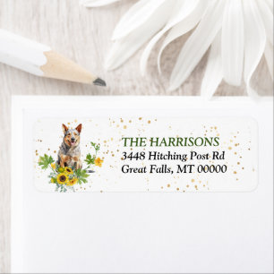 Sunflower Australian Cattle Dog Return Address Label