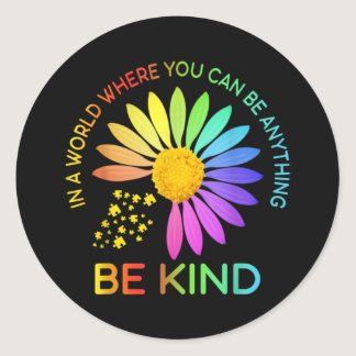 Sunflower Autism Awareness Be Kind Puzzle Mom Classic Round Sticker
