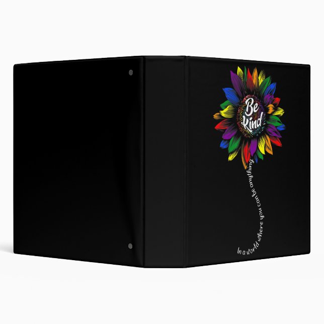 Sunflower Autism Awareness Be Kind Puzzle Mom Supp 3 Ring Binder (Background)