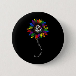 Sunflower Autism Awareness Be Kind Puzzle Mom Supp Button