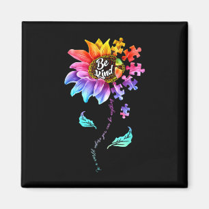 Sunflower Autism Awareness Be Kind Puzzle Mom Supp Magnet