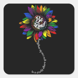 Sunflower Autism Awareness Be Kind Puzzle Mom Supp Square Sticker