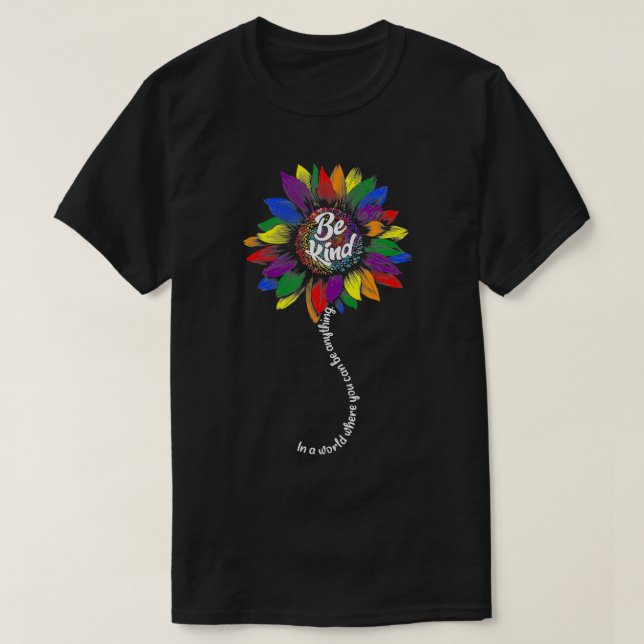 Sunflower Autism Awareness Be Kind Puzzle Mom Supp T-Shirt (Design Front)