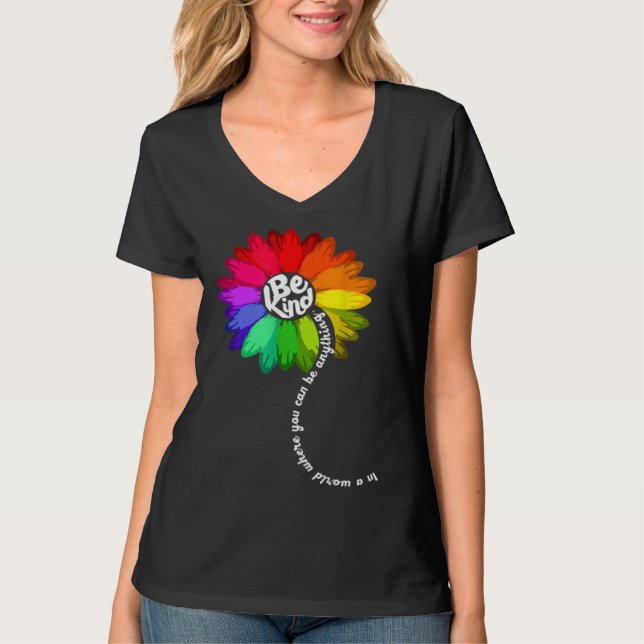 Sunflower Autism Awareness Be Kind Puzzle Mom Supp T-Shirt (Front)