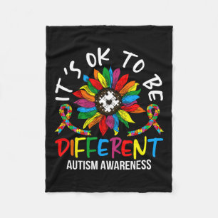 Sunflower Autism Awareness Month For Autism Awaren Fleece Blanket